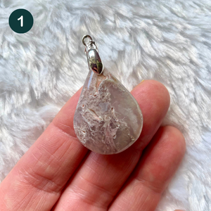 Agate fleur mousse - Pendentifs