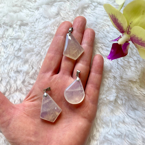 Quartz bleu rose - Pendentifs