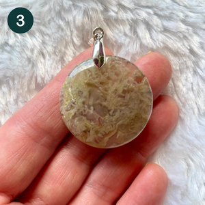 Agate fleur mousse - Pendentifs