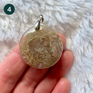 Agate fleur mousse - Pendentifs