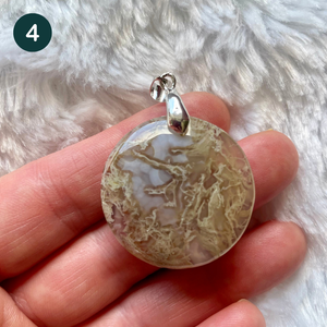 Agate fleur mousse - Pendentifs