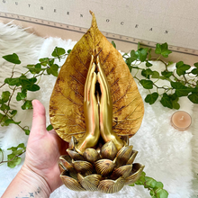 Charger l&#39;image dans la galerie, Décoration mains prière lotus - Statue
