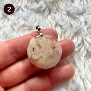 Agate fleur de cerisier - Pendentifs