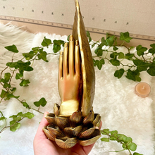 Charger l&#39;image dans la galerie, Décoration mains prière lotus - Statue