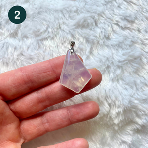 Quartz bleu rose - Pendentifs