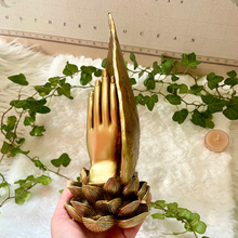 Charger l&#39;image dans la galerie, Décoration mains prière lotus - Statue