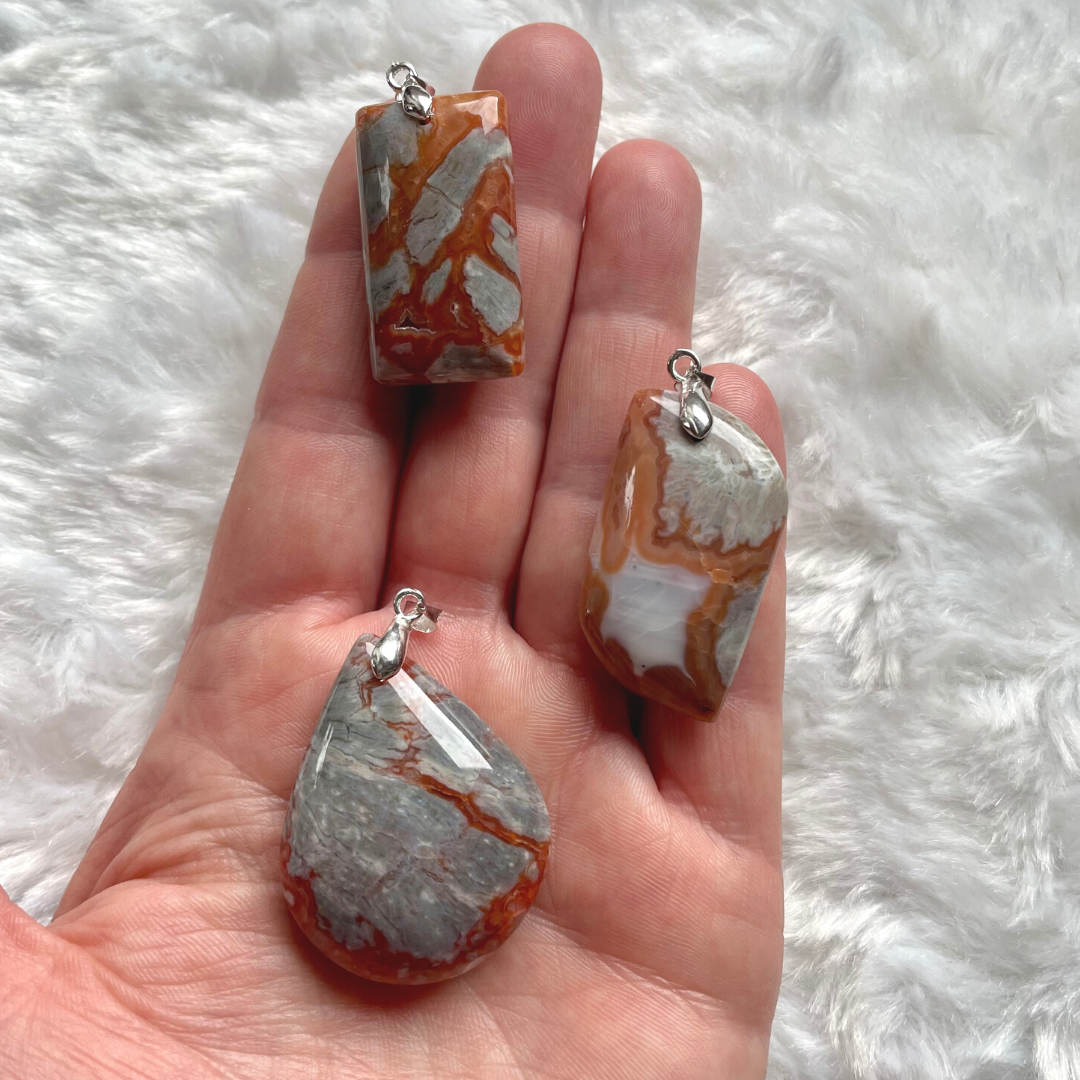 Pendentif En Agate Rayée Naturelle - Forme Goutte - Poids 5,45g - Alliage Métal - Neuf Sans Emballage - Pierre Noire Et Blanche